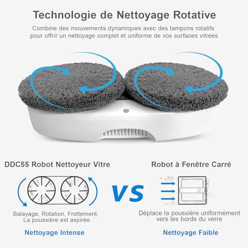 HUTT DDC55 Robot Nettoyeur Vitre Système de Sécurité Navigation Intelligente Télécommandé pour Maison Automatique 12 Chi