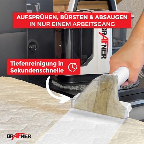Grafner Aspirateur de lavage double réservoir nettoyant pour grandes surfaces et taches tenaces, idéal pour tapis, escal