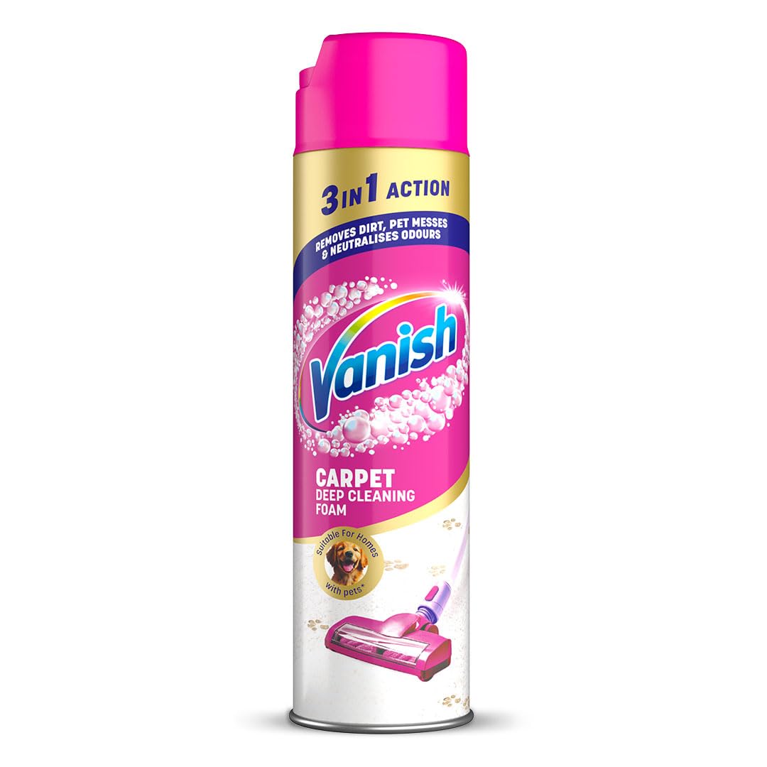 Vanish Nettoyant Moussant 3 en 1 pour Moquette et Tapisserie - Puissant, Multifonction, 600 ml