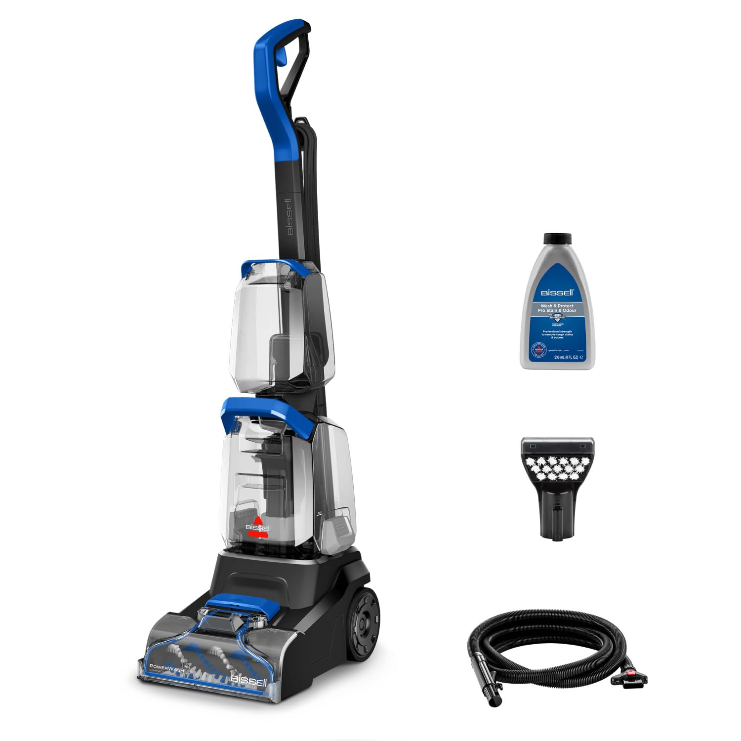 BISSELL PowerWash Compact Pet - Nettoyeur de Tapis Multi-surfaces pour Taches et Odeurs d'Animaux, Idéal pour Propriétai