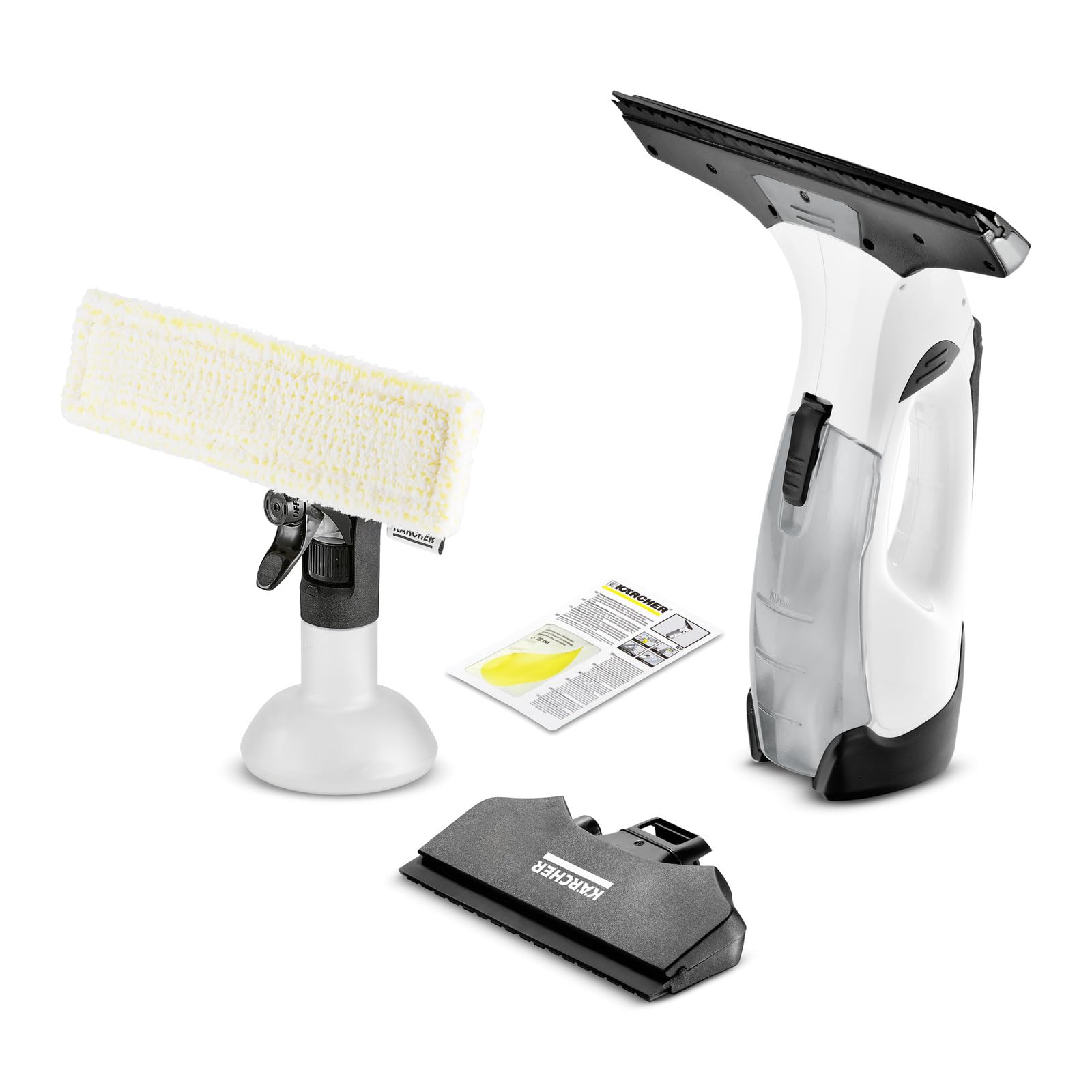 Kärcher Nettoyeur de Fenêtre Sans Fil WV 5 Plus N, 35 Min Batterie, LED Affichage, 2 Raclettes + Nettoyant 20ml Microfib