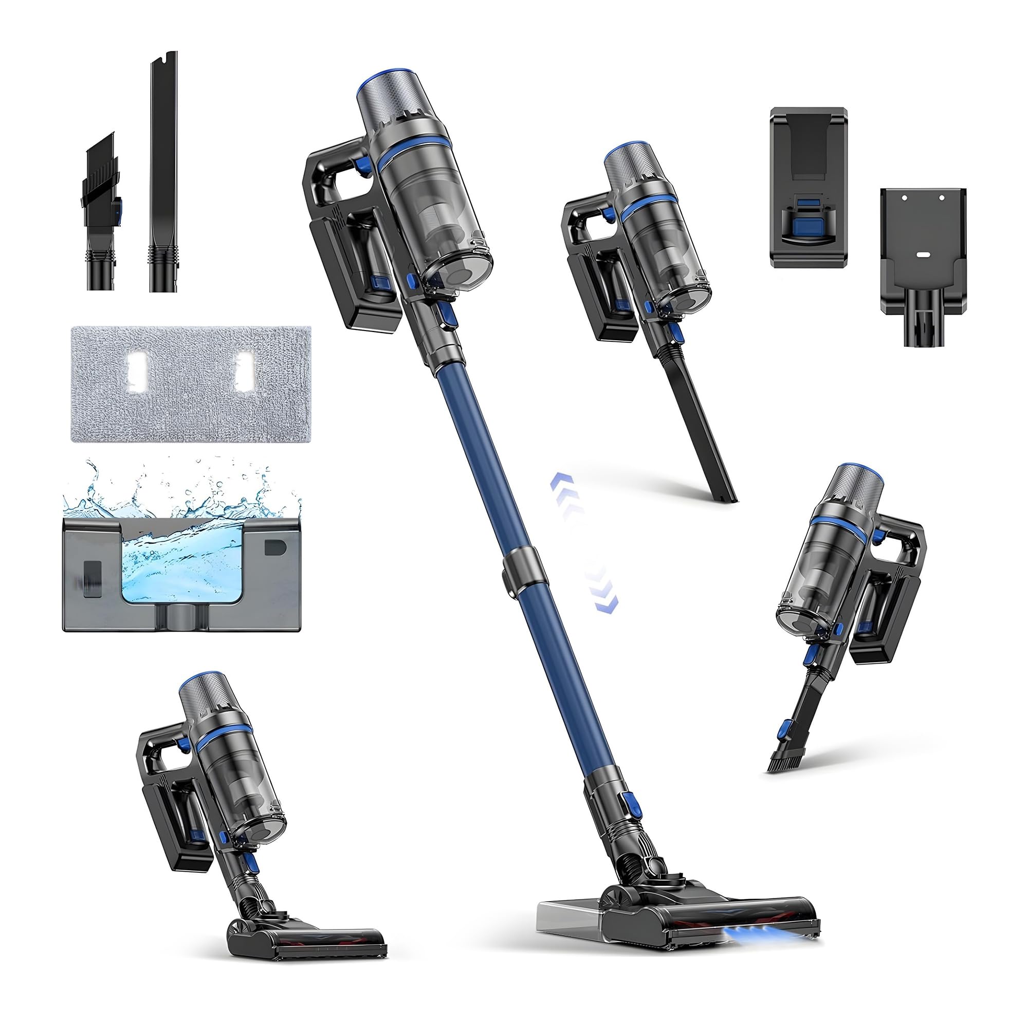Aspirateur sans Fil Puissant 35 000 Pa – 2-en-1 avec Fonction Lavage & Filtre HEPA – Aspirateur Léger pour Ménage Quotid
