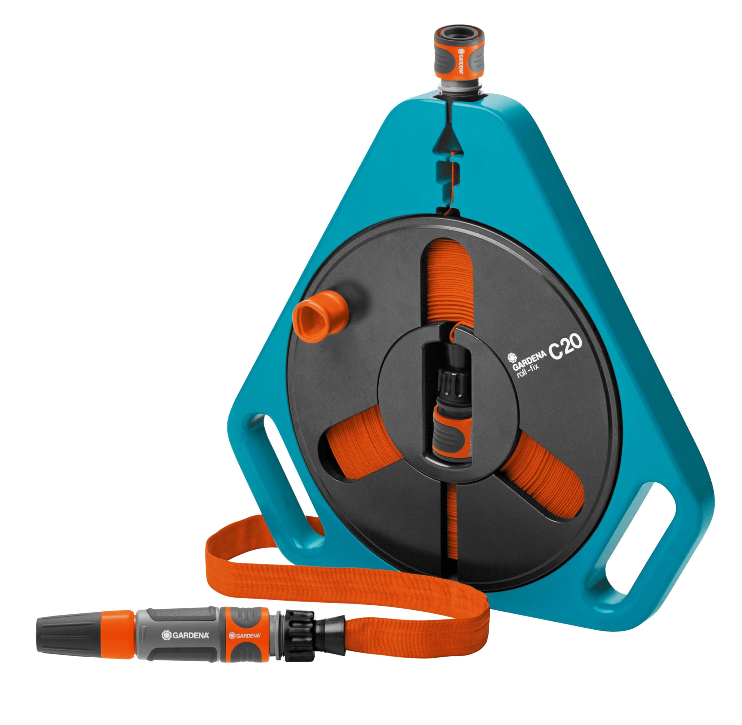 Gardena Tuyau plat roll-fix Classic 20 en boîtier-enrouleur : praticité et durabilité pour jardiniers, idéal pour l'entr
